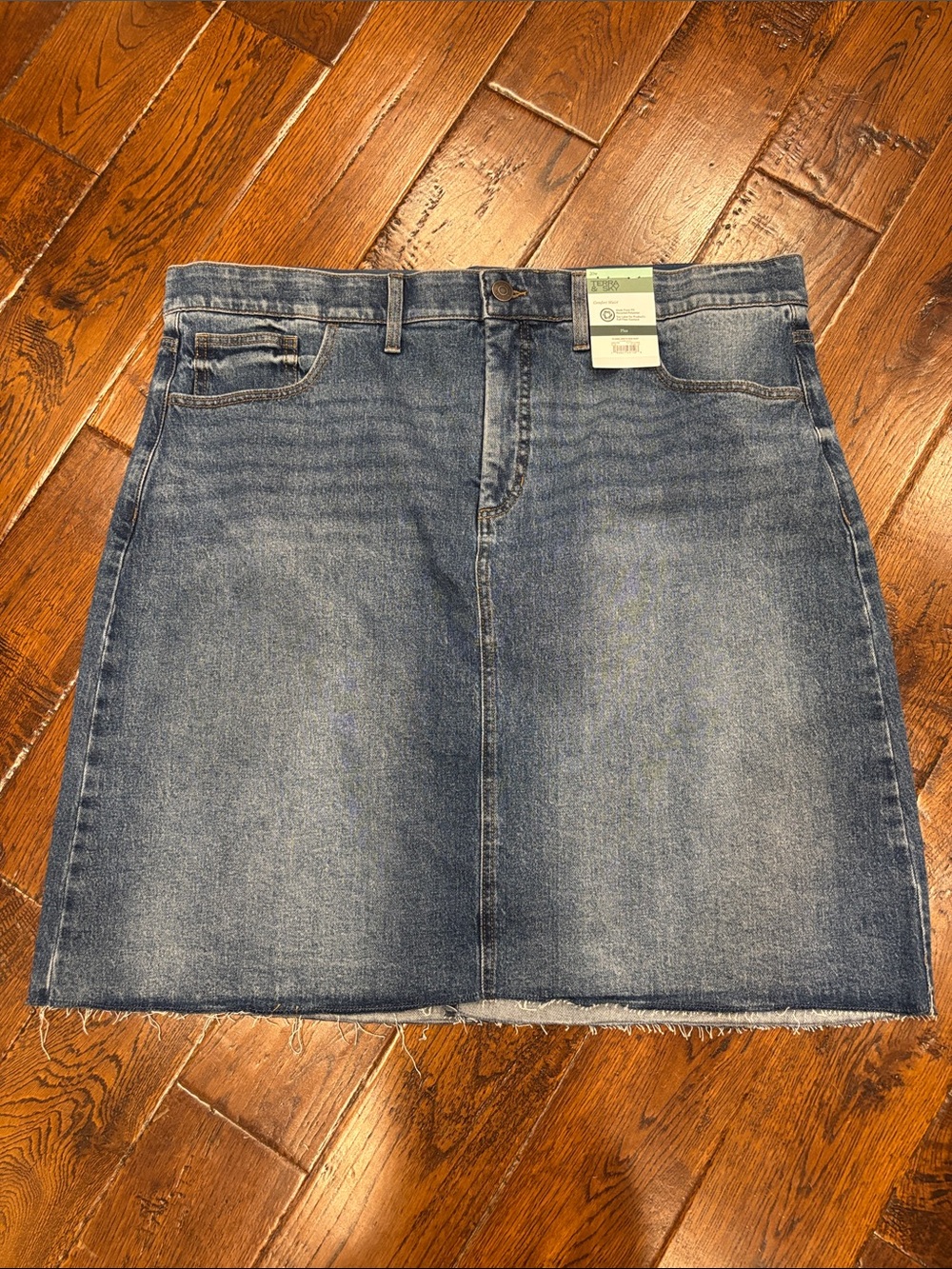 Terra & Sky Women’s Knee Length Classic Blue Denim Skirt Plus Size 20W NEW